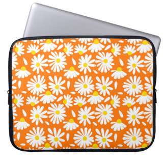 Blommigt för Retro-daisy: vintage för orange. Laptop Fodral