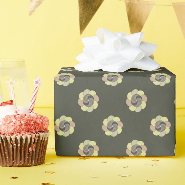 Blommigt för Retro-vintage Presentpapper (Födelsedagsfest)