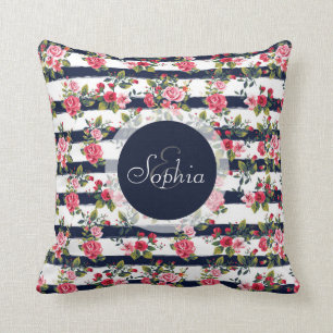 Blommigt för ro, vintage, , rand kudde