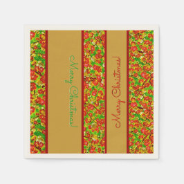 Blommigt för röd och Grönt Abstrakt - Personlig Pappersservett