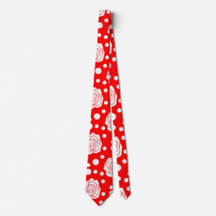 Blommigt för röd vit Polka dots, illustration Slips