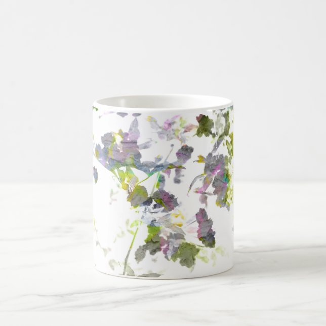 blommigt för romantisk blomma i vatten-färg kaffemugg (Center)