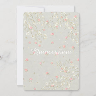 Blommigt för Rosa av andedräkt Feminin quinceanera Inbjudningar