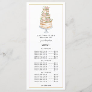 Blommigt för Rosa av  av bakverk Chef Watercolor   Meny