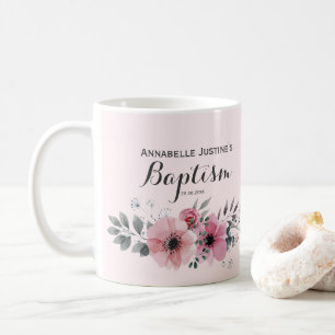 Blommigt för Rosa av baptism Elegant Kaffemugg