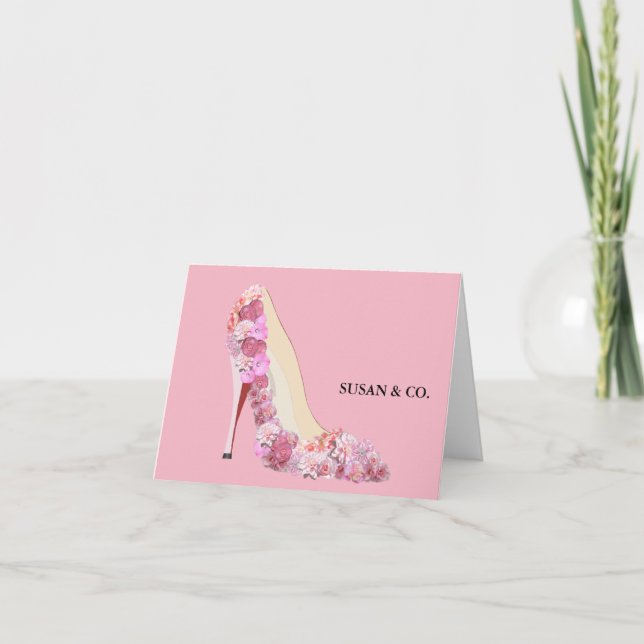 Blommigt för Rosa av bride & Co Bride Heels Person Kort (Framsida)