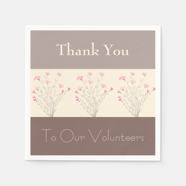 Blommigt för Rosa av elegant Pappersservett (Framsidan)