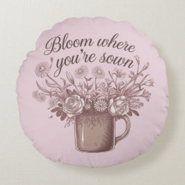 Blommigt för Rosa av elegant Rund Kudde