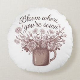 Blommigt för Rosa av elegant Rund Kudde