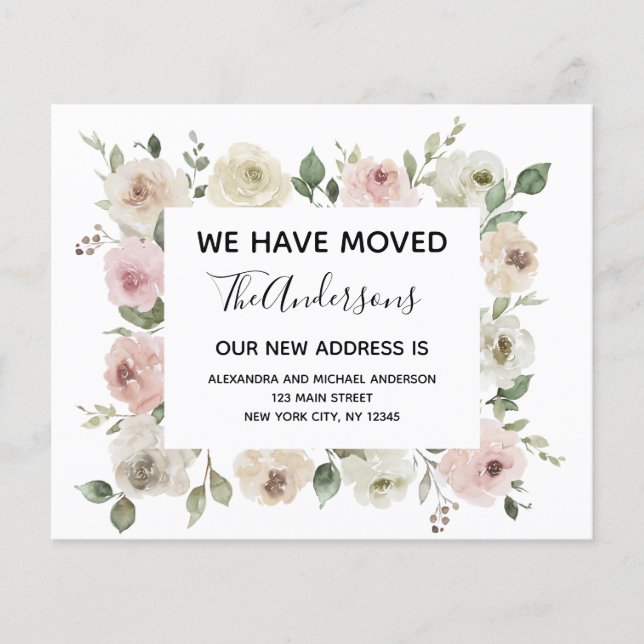 Blommigt för Rosa av Flytta av meddelande om kundt Flygblad (Framsidan)