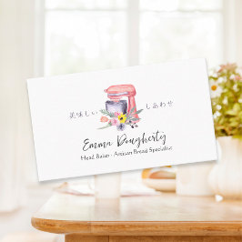 Blommigt för Rosa av konditorivaror Visitkort