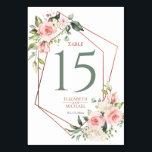 Blommigt för Rosa av kopparpersikor Bordsnummer<br><div class="desc">I modern och trendig har det här vackra bordsnumret en ytlig geometri av kopparkoppar ro guld,  som är förskönad med smyckt rosa vattenfärgsrosor och blommor. Copyright Elegant Inbjudan. Alla höger reserverade.</div>