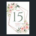 Blommigt för Rosa av kopparpersikor Bordsnummer<br><div class="desc">I modern och trendig har det här vackra bordsnumret en ytlig geometri av kopparkoppar ro guld,  som är förskönad med smyckt rosa vattenfärgsrosor och blommor. Copyright Elegant Inbjudan. Alla höger reserverade.</div>