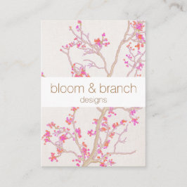 Blommigt för Rosa av körsbärssystem i hand plockad Visitkort