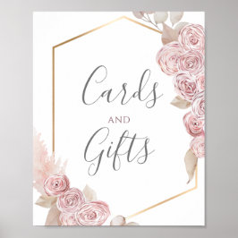 Blommigt för Rosa av kort och gåvor från Böhmen Va Poster