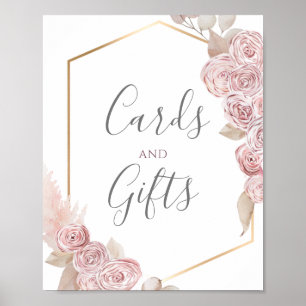 Blommigt för Rosa av kort och gåvor från Böhmen Va Poster