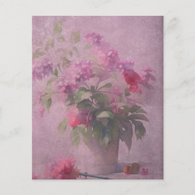 Blommigt för Rosa av mörk och Skrapbok Papper (Framsida)