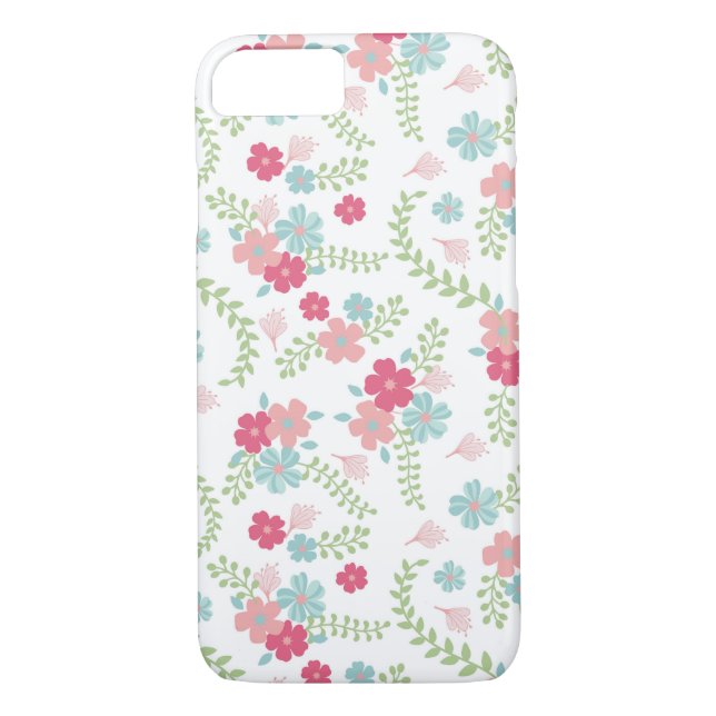 Blommigt för Rosa av roligt Case-Mate iPhone Skal (Baksida)