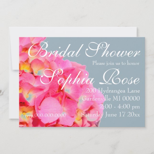 blommigt för rosa av rosa rosa av vattenlevande bl inbjudningar (Framsida)