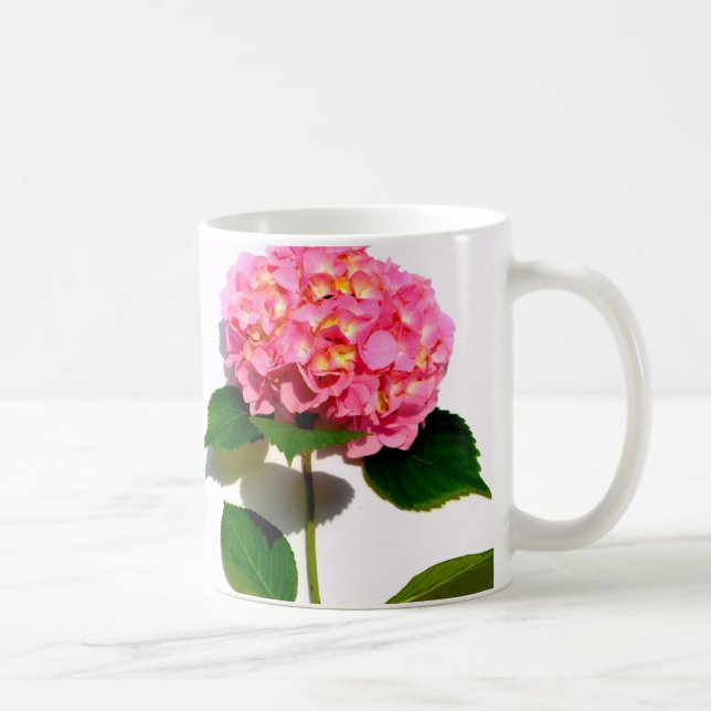 blommigt för rosa av rosa rosa av vattenlevande bl kaffemugg (Höger)