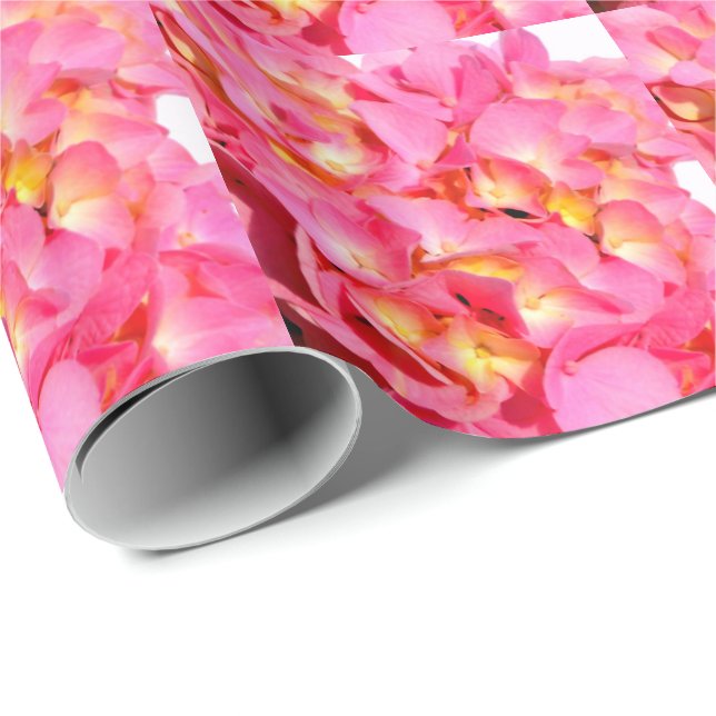 blommigt för rosa av rosa rosa av vattenlevande bl presentpapper (Rullad Hörn)