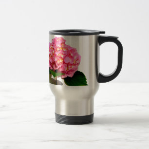 blommigt för rosa av rosa rosa av vattenlevande bl resemugg