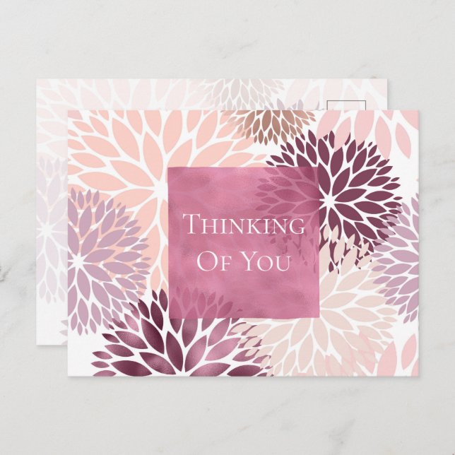 Blommigt för Rosa av snyggtens Chic Tankning på di Vykort (Fram/baksida)