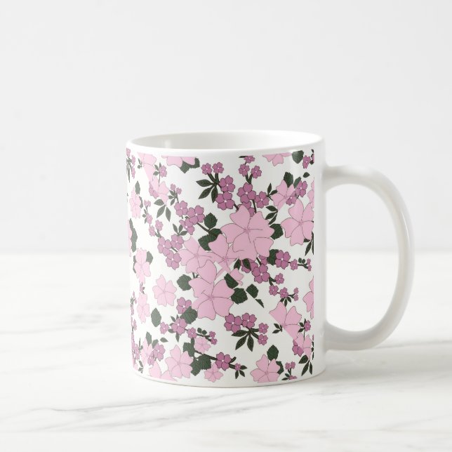 Blommigt för Rosa av söt Kaffemugg (Höger)