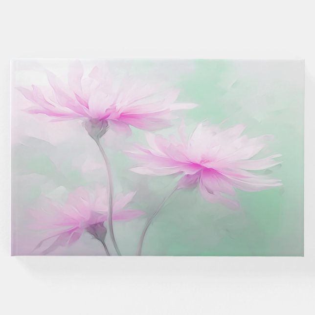 Blommigt för rosa av stambok gästböcker (Framsida)