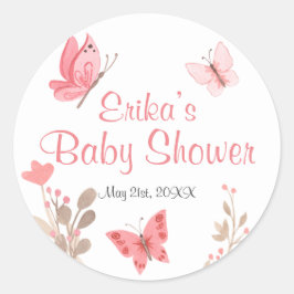 Blommigt för Rosa av utspädda Chic Barnskor Runt Klistermärke