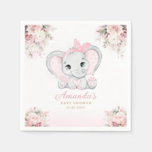 Blommigt för rosa av vattenfärg Elephant Girl Baby
