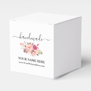 Blommigt för Rosa av vattenfärg i kalligrafi, hand Presentaskar