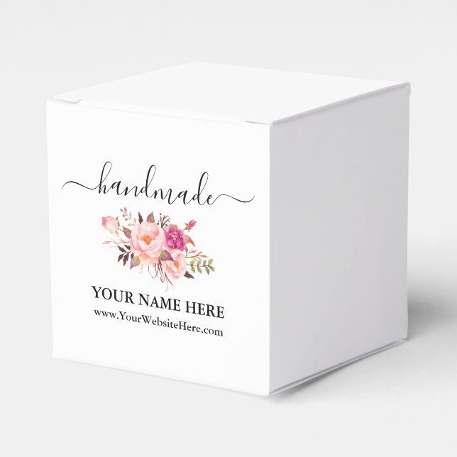 Blommigt för Rosa av vattenfärg i kalligrafi, hand Presentaskar (Framsidan Sidan)