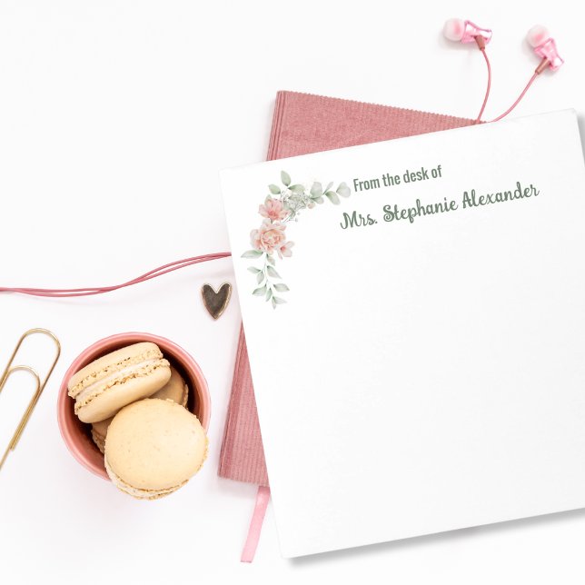 Blommigt för Rosa av vattenfärgen Elegant från skr Anteckningsblock (Skapare uppladdad)