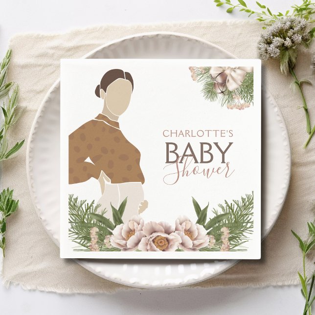 Blommigt för  Rosa, babykläder, vattenfärg Pappersservett (Skapare uppladdad)