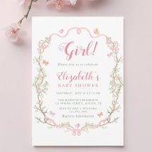 Blommigt för Rosa Blommar Baby Shower