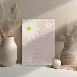 Blommigt för  Rosa Daisy Baby i Bloom Shower Inbjudningar