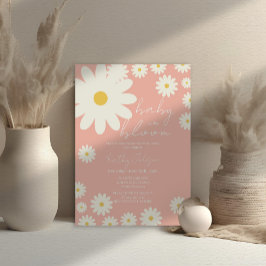 Blommigt för Rosa Daisy i  Baby i Bloom Shower Inbjudningar