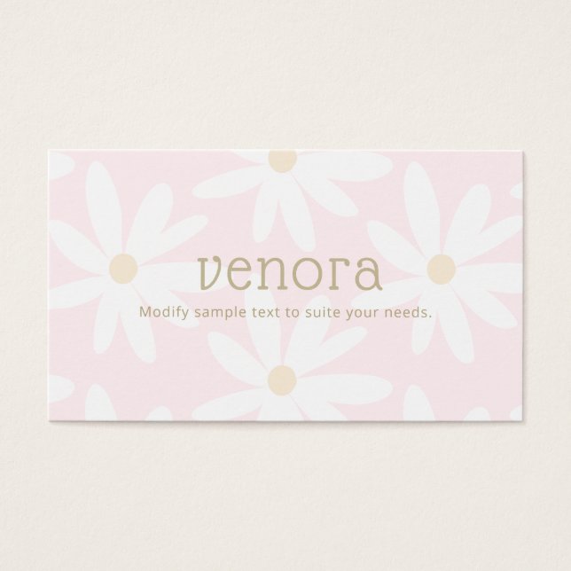 Blommigt för Rosa Daisy Visitkort (Framsidan)