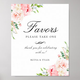 Blommigt för Rosa - favoritsignatur för Bröllop Poster