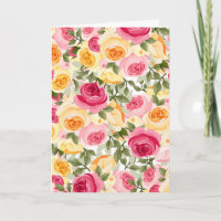 Blommigt för rosa- & gul roslantbrukarhemshabby