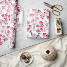 Blommigt för Rosa, handmålad  Presentpapper