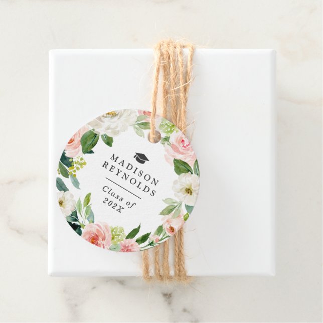 Blommigt för  Rosa i Studenten Elegant Gåvor Etiketter (På plats)