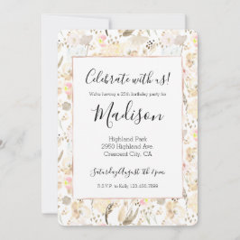 Blommigt för  Rosa  Inbjudningar