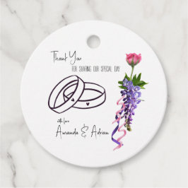 blommigt för rosa och lila gåvor etiketter