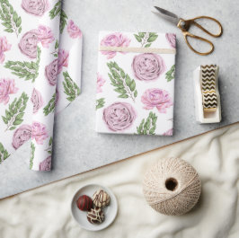 Blommigt för rosa och Lila Papper inslagning Presentpapper