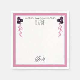 blommigt för rosa och lila pappersservett