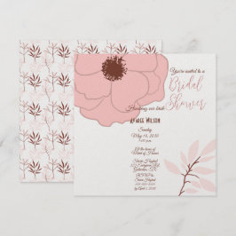 Blommigt för rosa och rost folkkonst inbjudningar