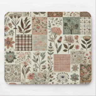 Blommigt för Rosa Patchwork-grönt Quiled Design Musmatta