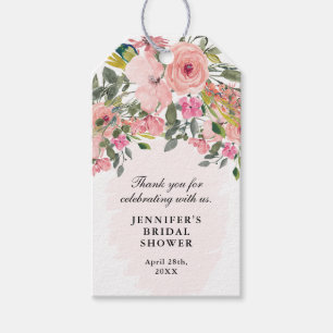 Blommigt för  Rosa Presentetikett